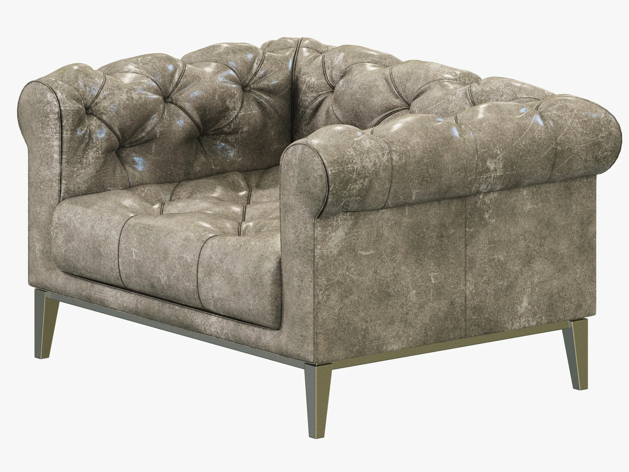 Restoration Hardware Italia Chesterfield Leather Chair — 3D model preview 4