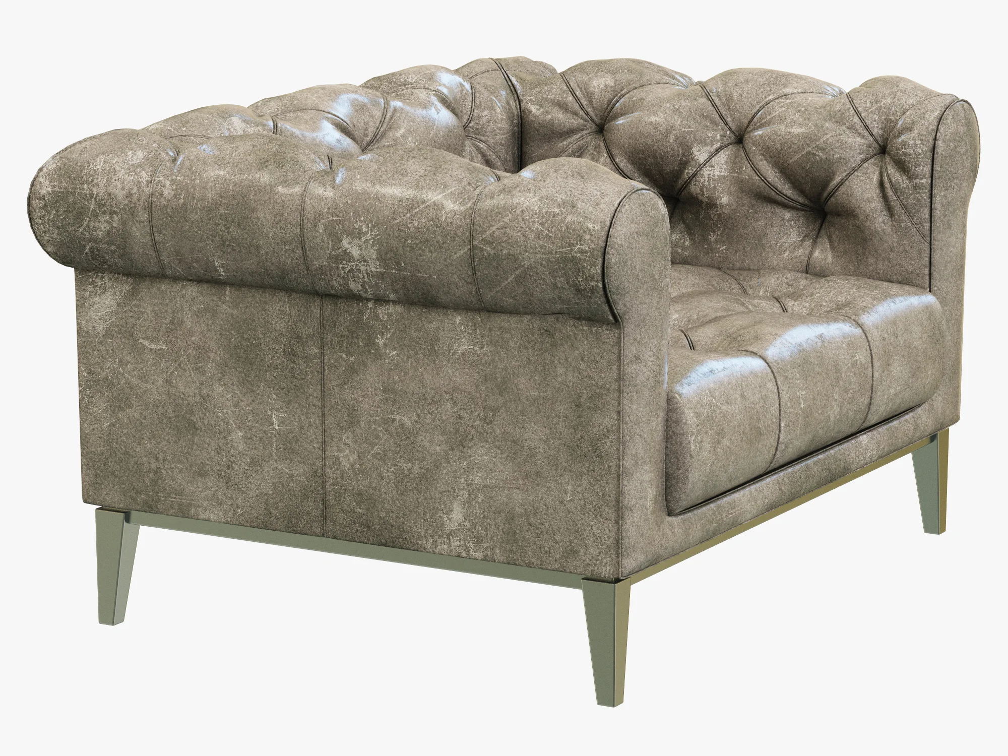 Restoration Hardware Italia Chesterfield Leather Chair — 3D model preview 5