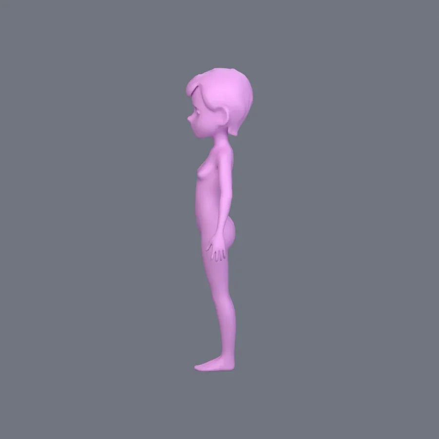 Basemesh Female Child, 3D model preview 3