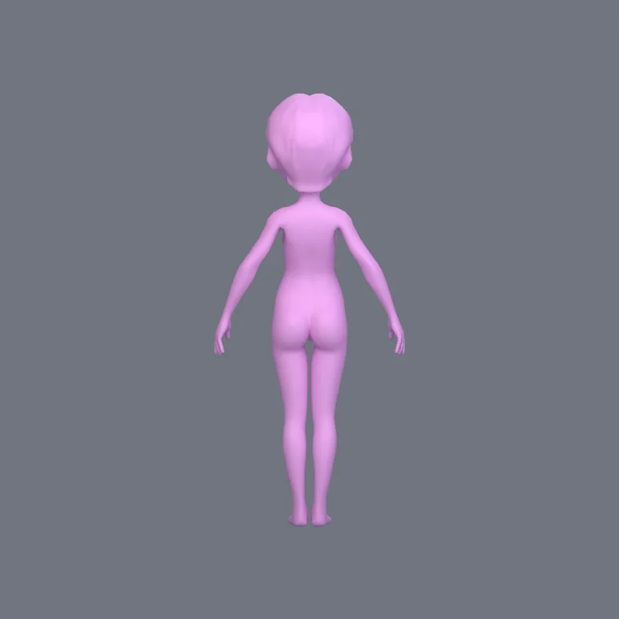 Basemesh Female Child, 3D model preview 4