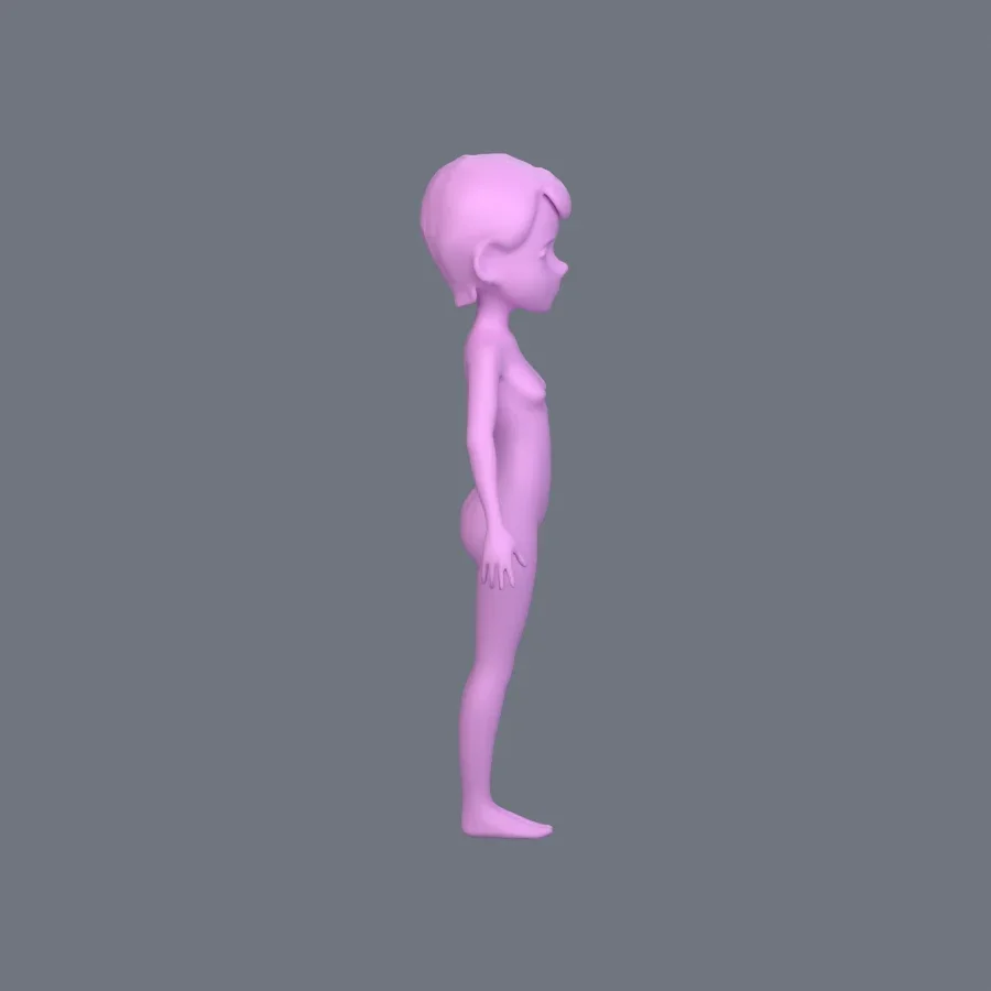 Basemesh Female Child, 3D model preview 5