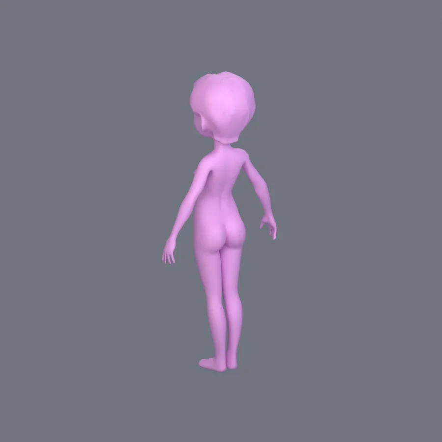 Basemesh Female Child, 3D model preview 6