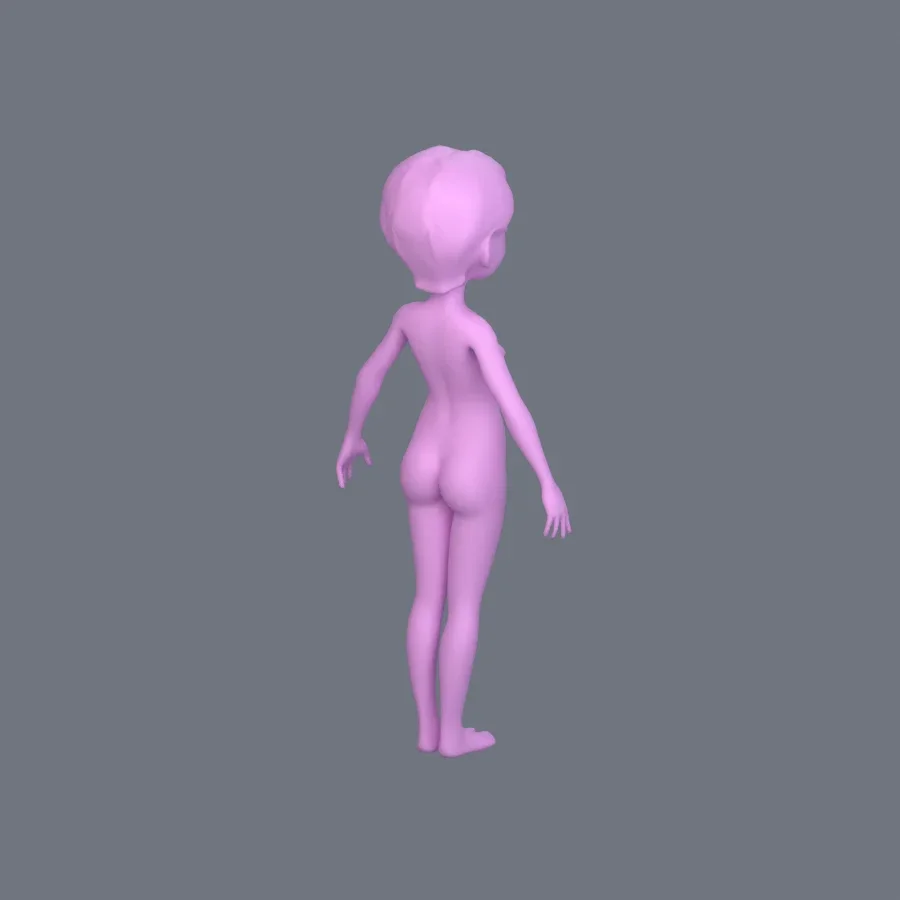 Basemesh Female Child, 3D model preview 7