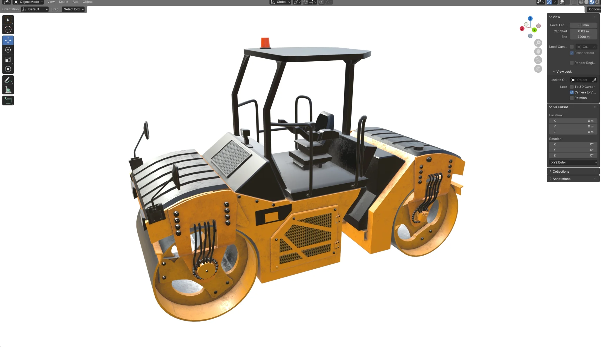 Vibratory Rollers compactor CB8, 3D model preview 1