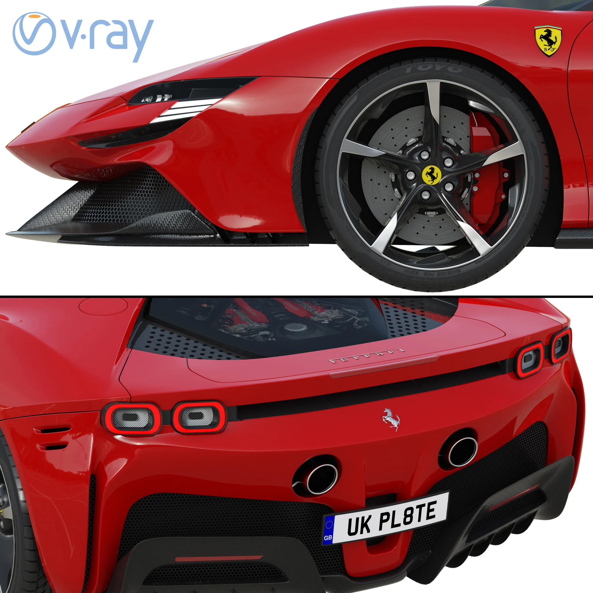 Ferrari SF90 Stradale, 3D model preview 4