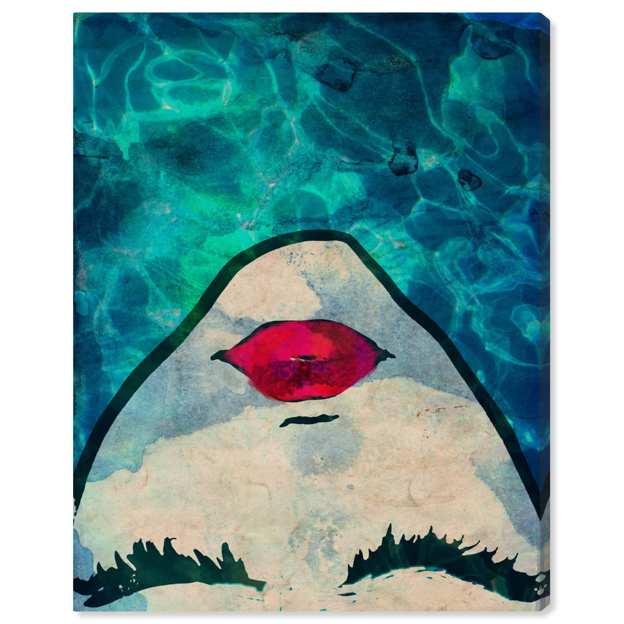 Abstract Shark Lips Pop Art Canvas Wall Decor