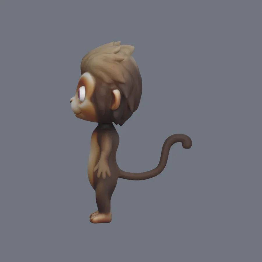 Anthro Monkey Rigged, 3D model preview 3