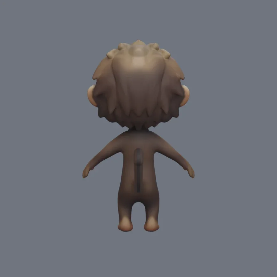 Anthro Monkey Rigged, 3D model preview 4
