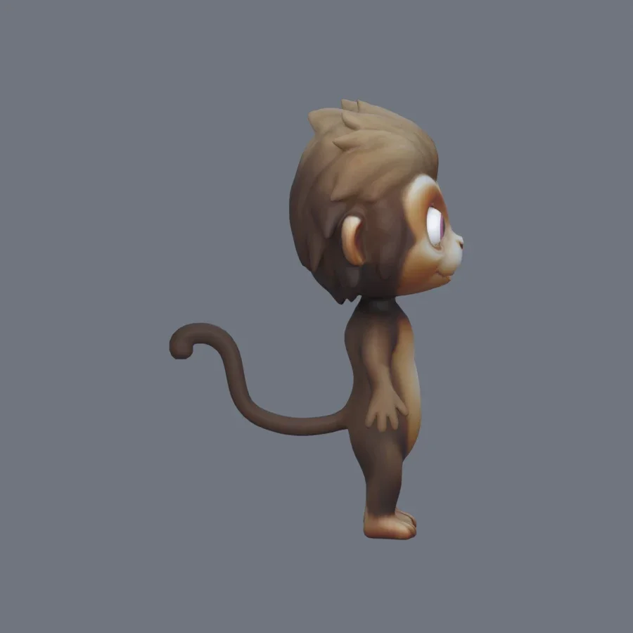 Anthro Monkey Rigged, 3D model preview 5
