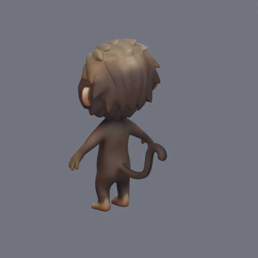 Anthro Monkey Rigged, 3D model preview 6