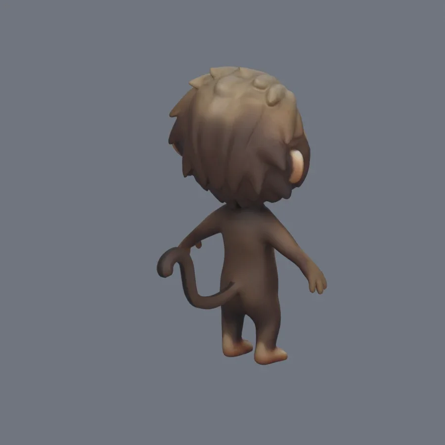 Anthro Monkey Rigged, 3D model preview 7