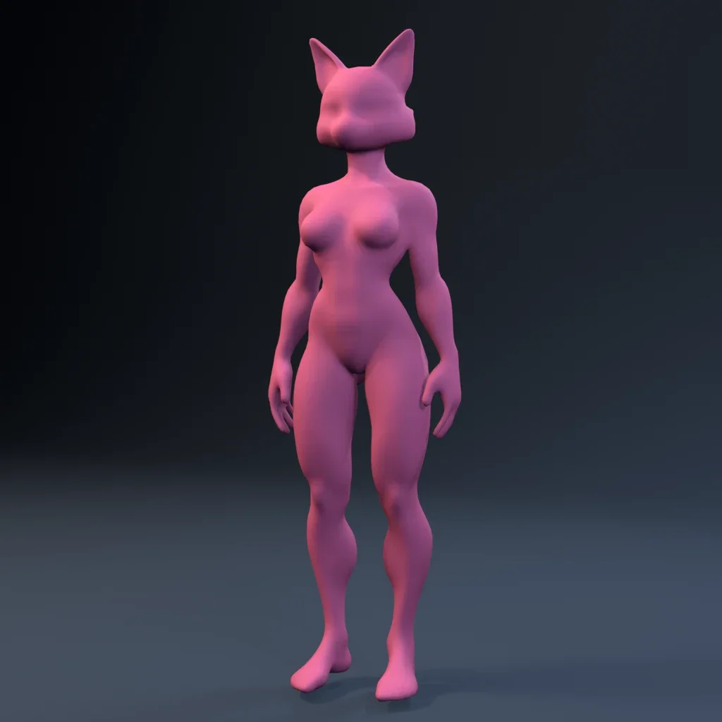 Furry Girl 06, 3D model preview 1