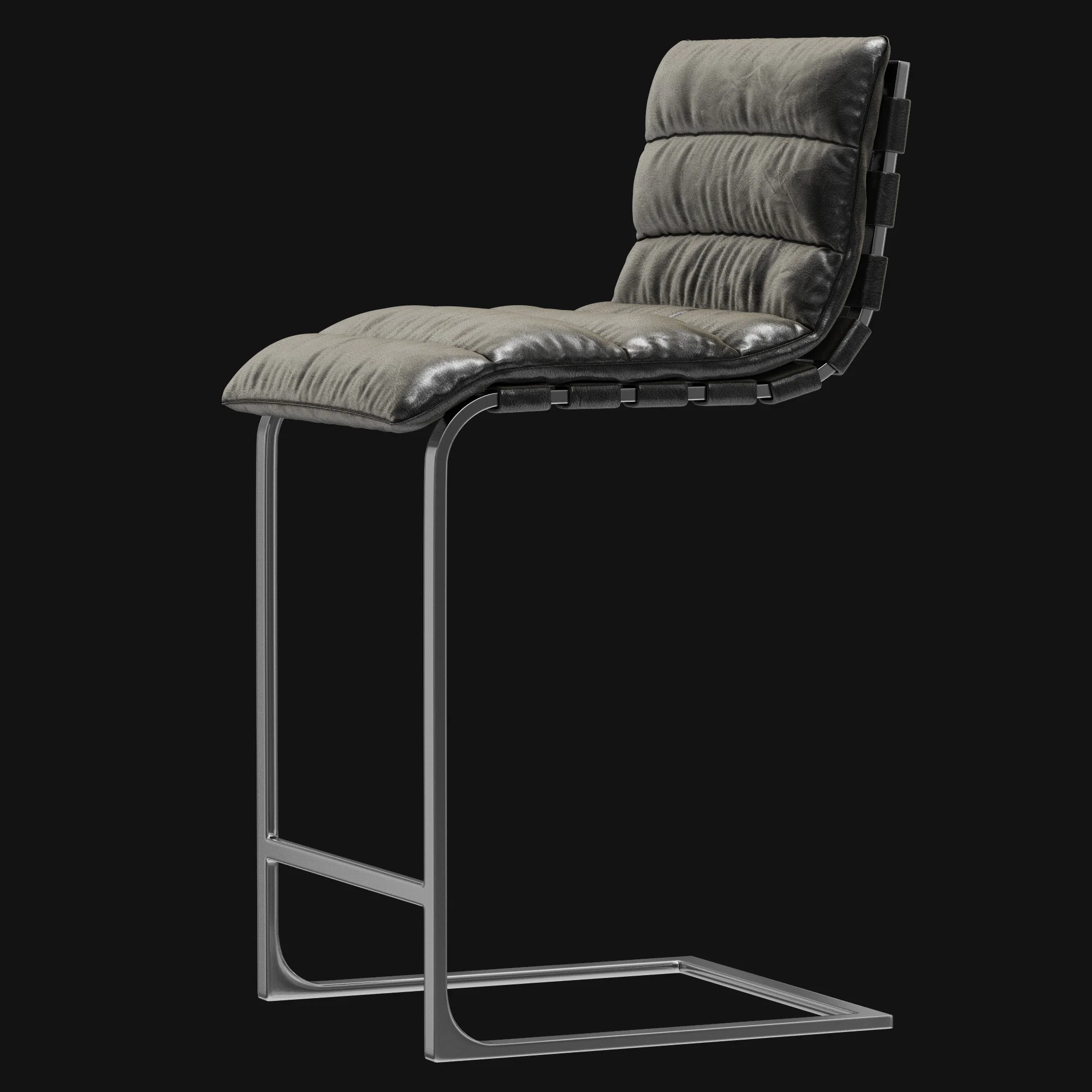 Restoration Hardware Oviedo Leather Stool — 3D model preview 3