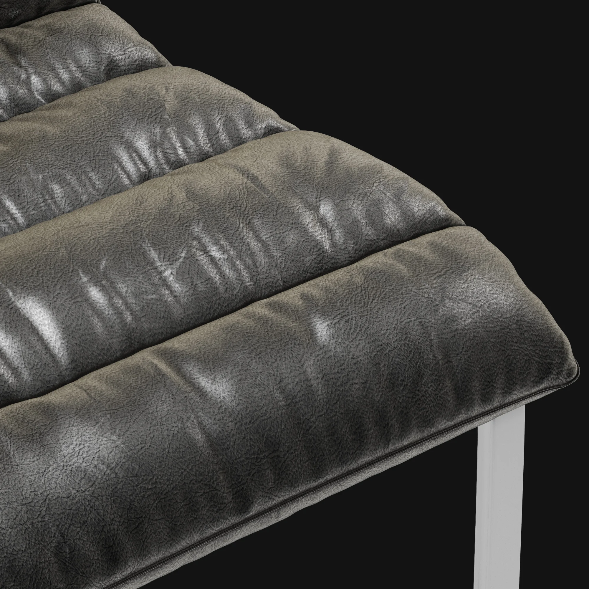 Restoration Hardware Oviedo Leather Stool — 3D model preview 4