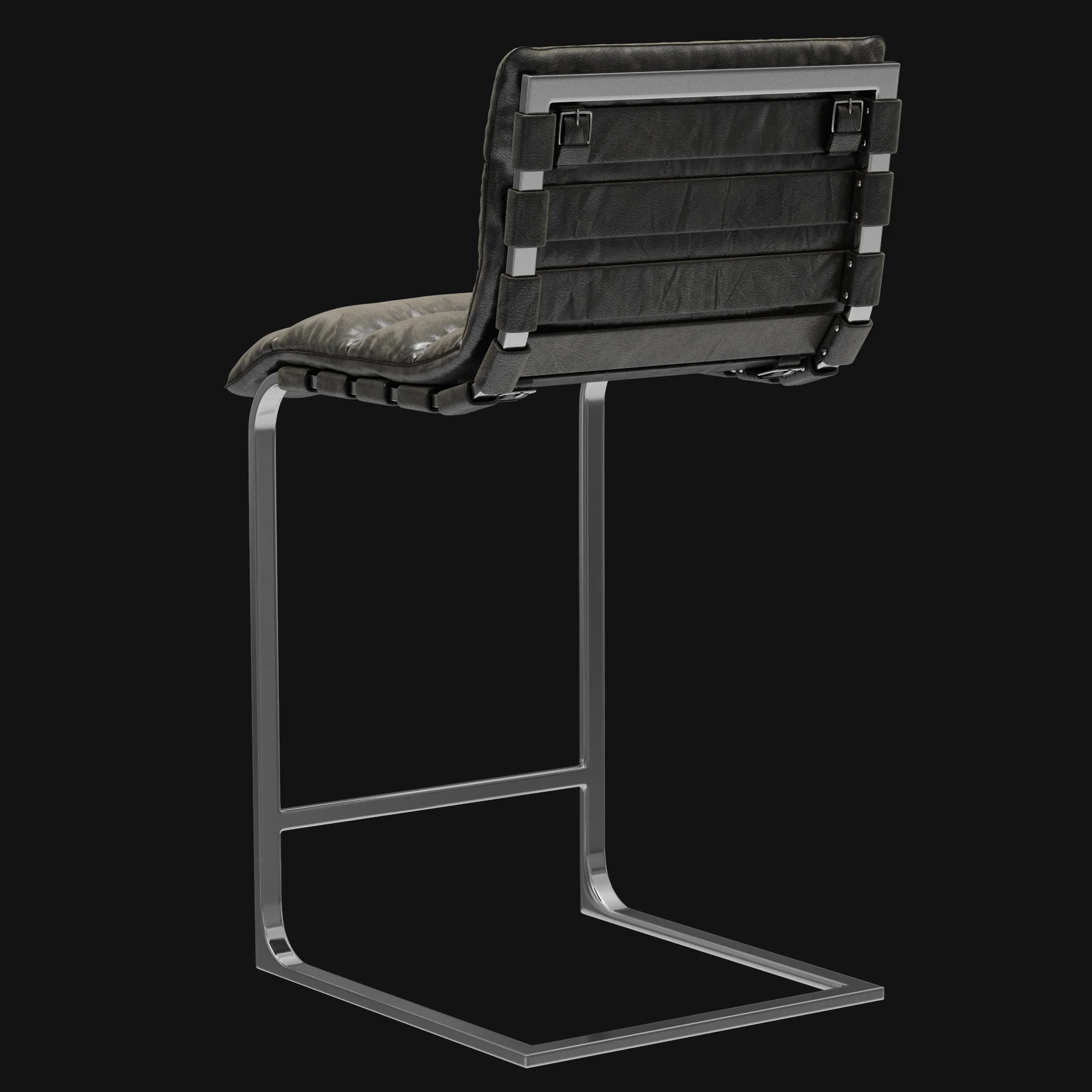 Restoration Hardware Oviedo Leather Stool — 3D model preview 5