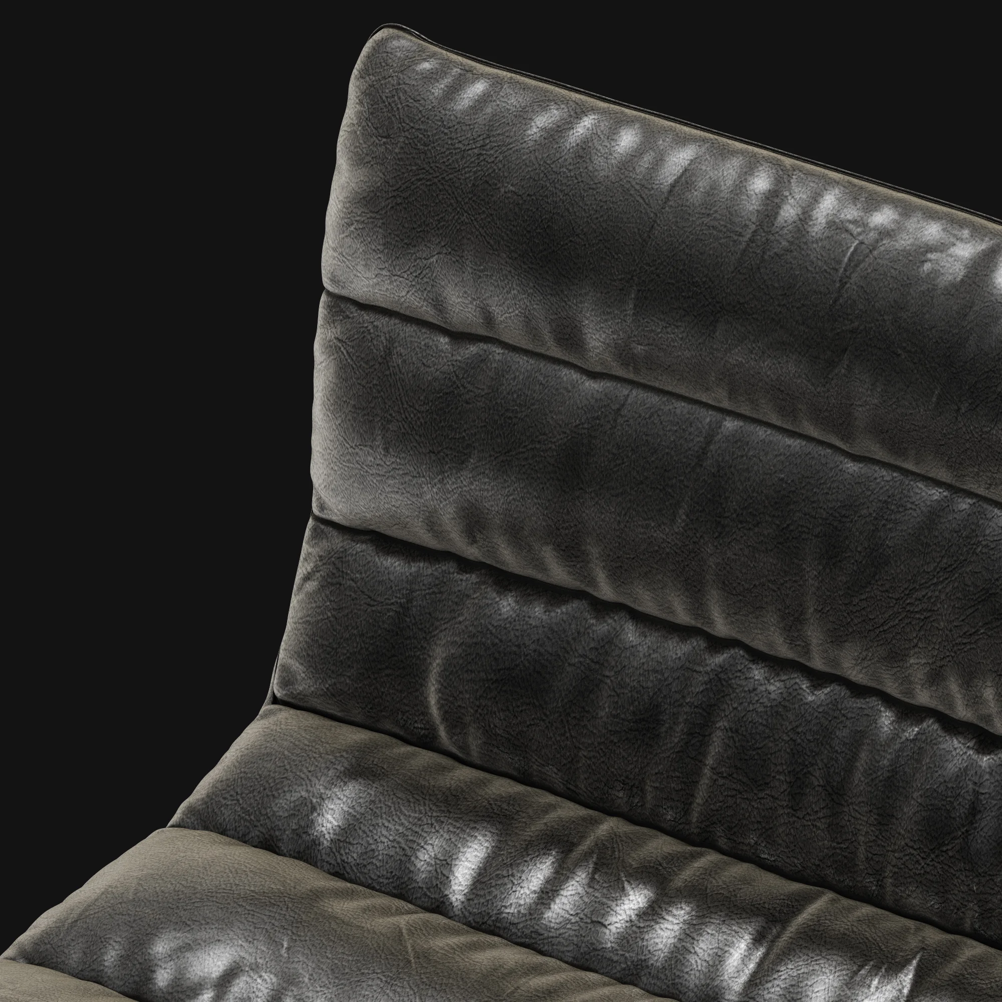 Restoration Hardware Oviedo Leather Stool — 3D model preview 6