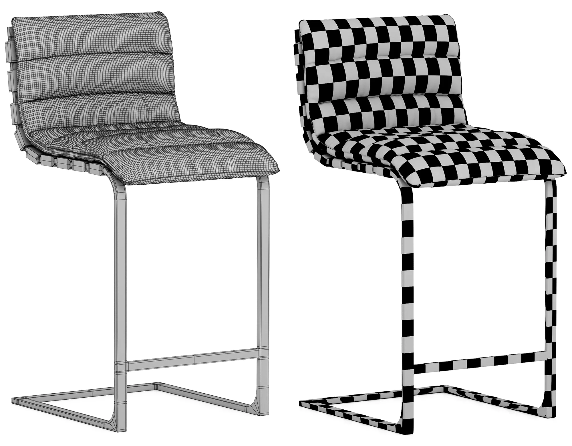 Restoration Hardware Oviedo Leather Stool — 3D model preview 9