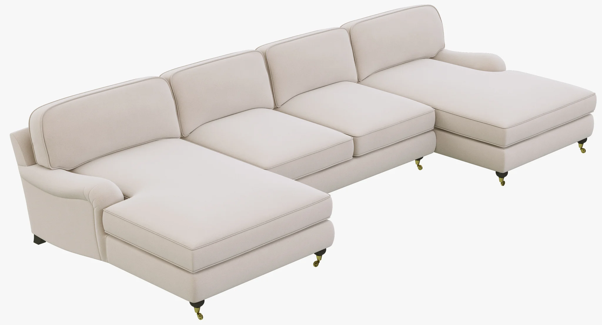 Restoration Hardware English Roll Arm Upholstered U Chaise Sectional — 3D model preview 1