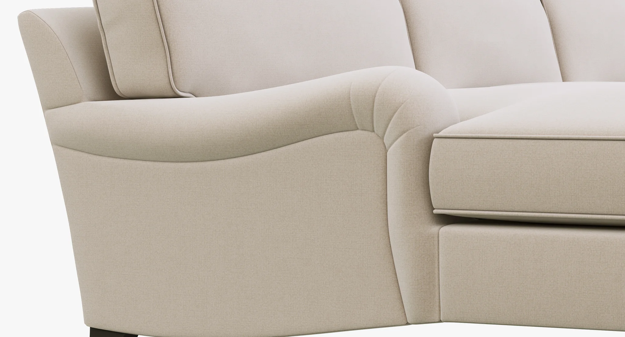 Restoration Hardware English Roll Arm Upholstered U Chaise Sectional — 3D model preview 5