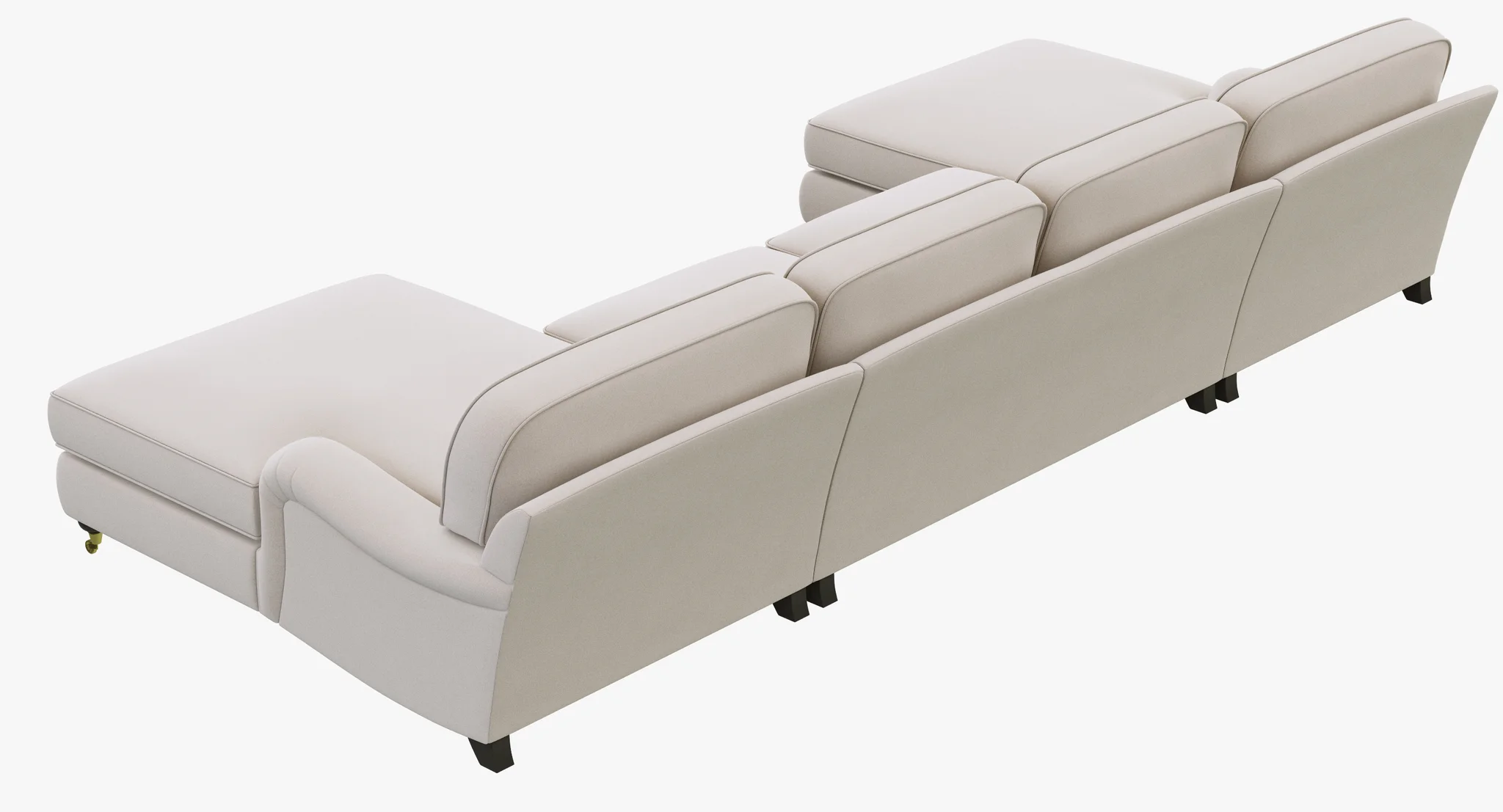 Restoration Hardware English Roll Arm Upholstered U Chaise Sectional — 3D model preview 6