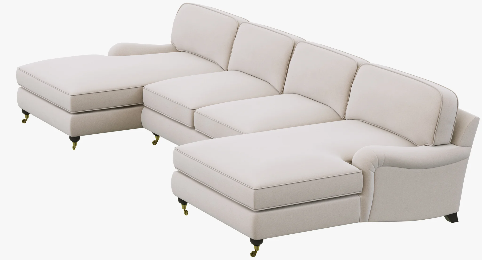 Restoration Hardware English Roll Arm Upholstered U Chaise Sectional — 3D model preview 9