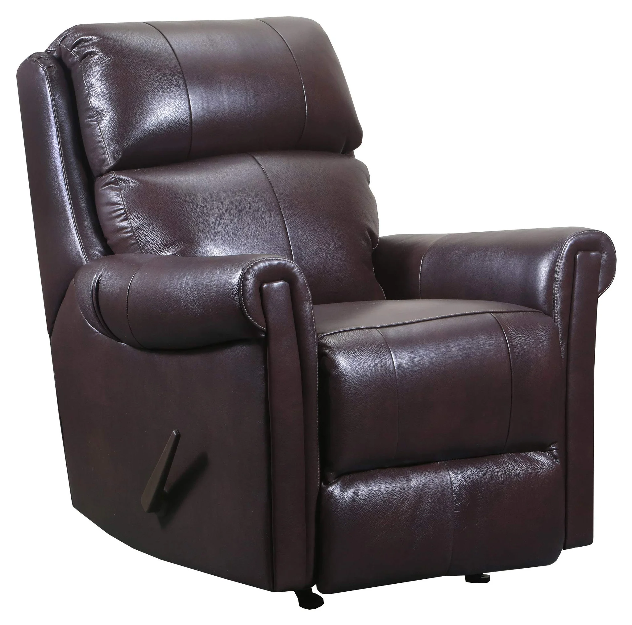 Dark Roast Leather Rocker Recliner Chair