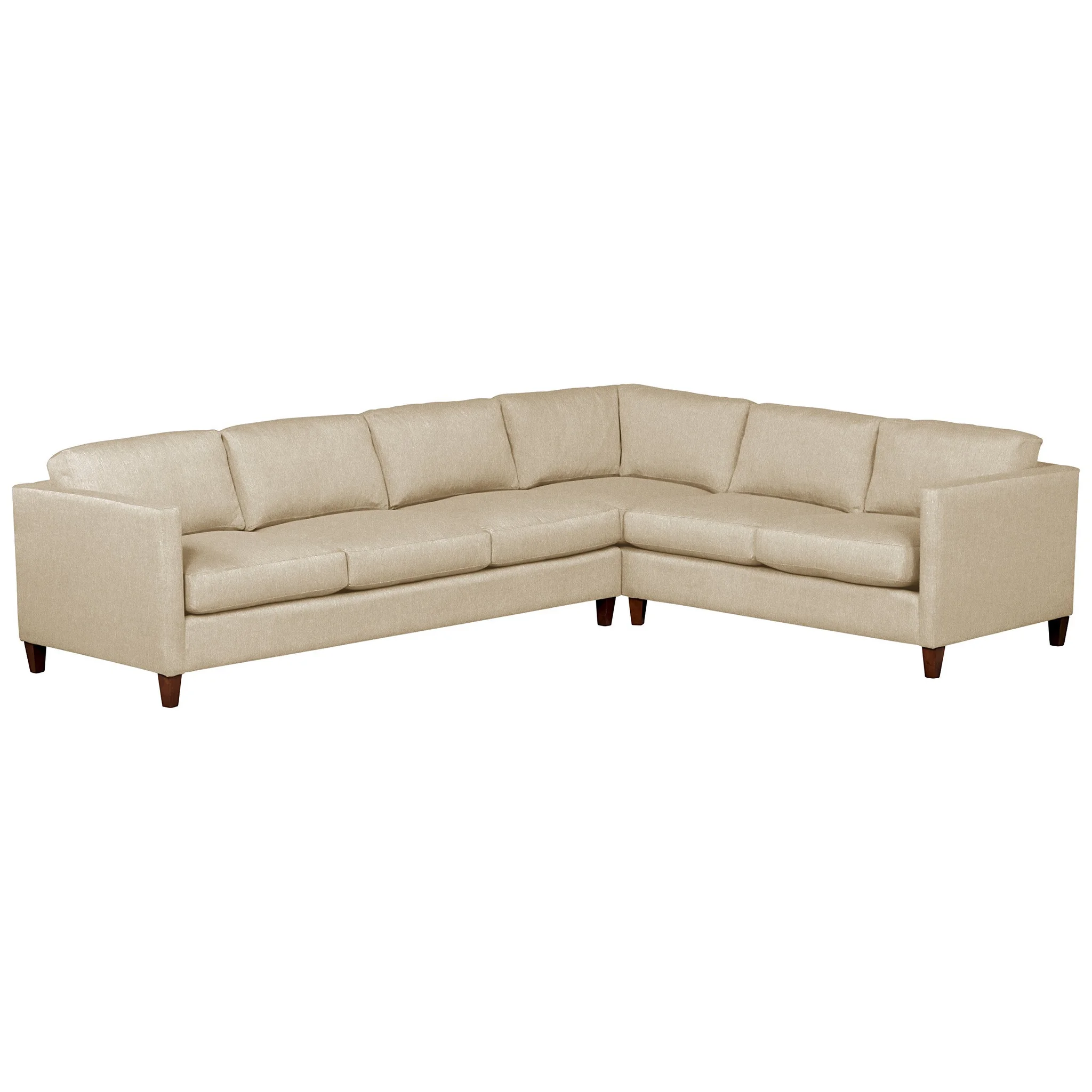 Modern L-Shaped Sectional Sofa with Walnut Legs