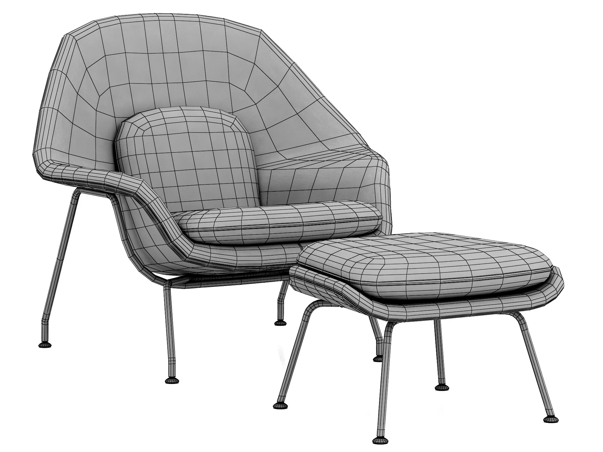 Knoll Saarinen Womb — 3D model preview 9