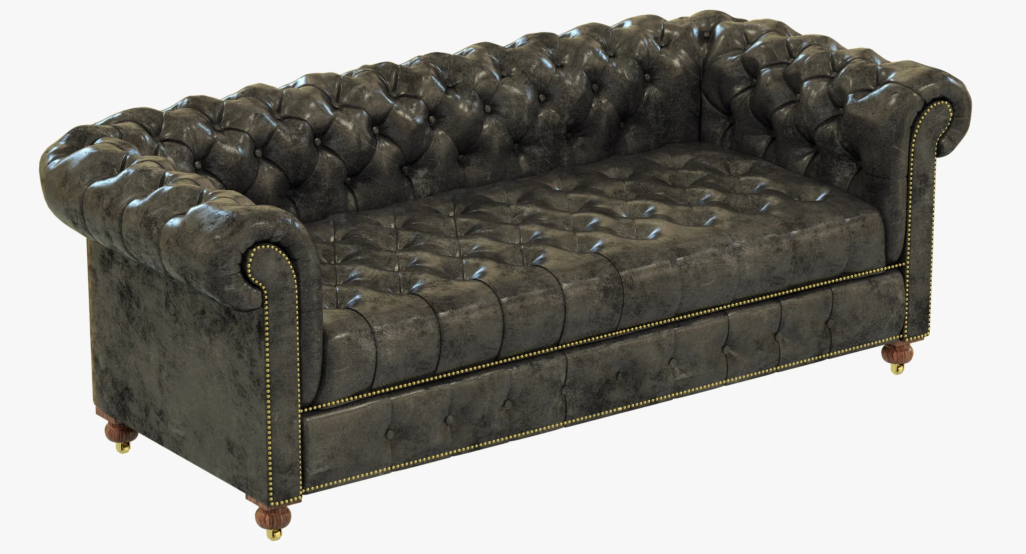 Restoration Hardware Cambridge Leather Sofa — 3D model preview 1