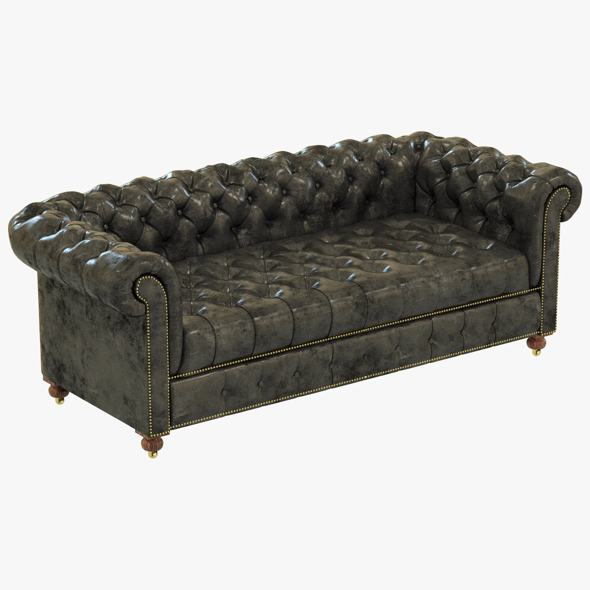 Restoration Hardware Cambridge Leather Sofa — 3D model preview 2