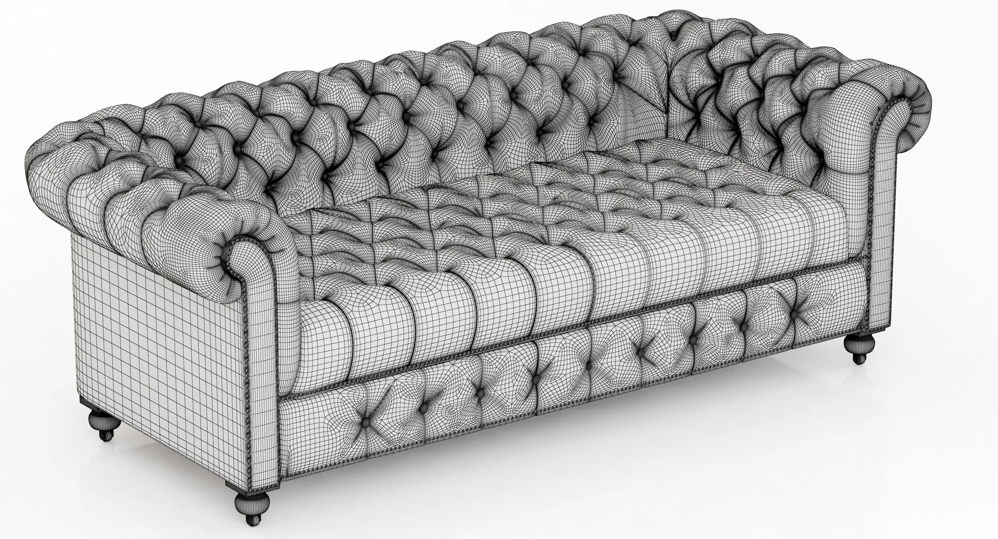 Restoration Hardware Cambridge Leather Sofa — 3D model preview 4