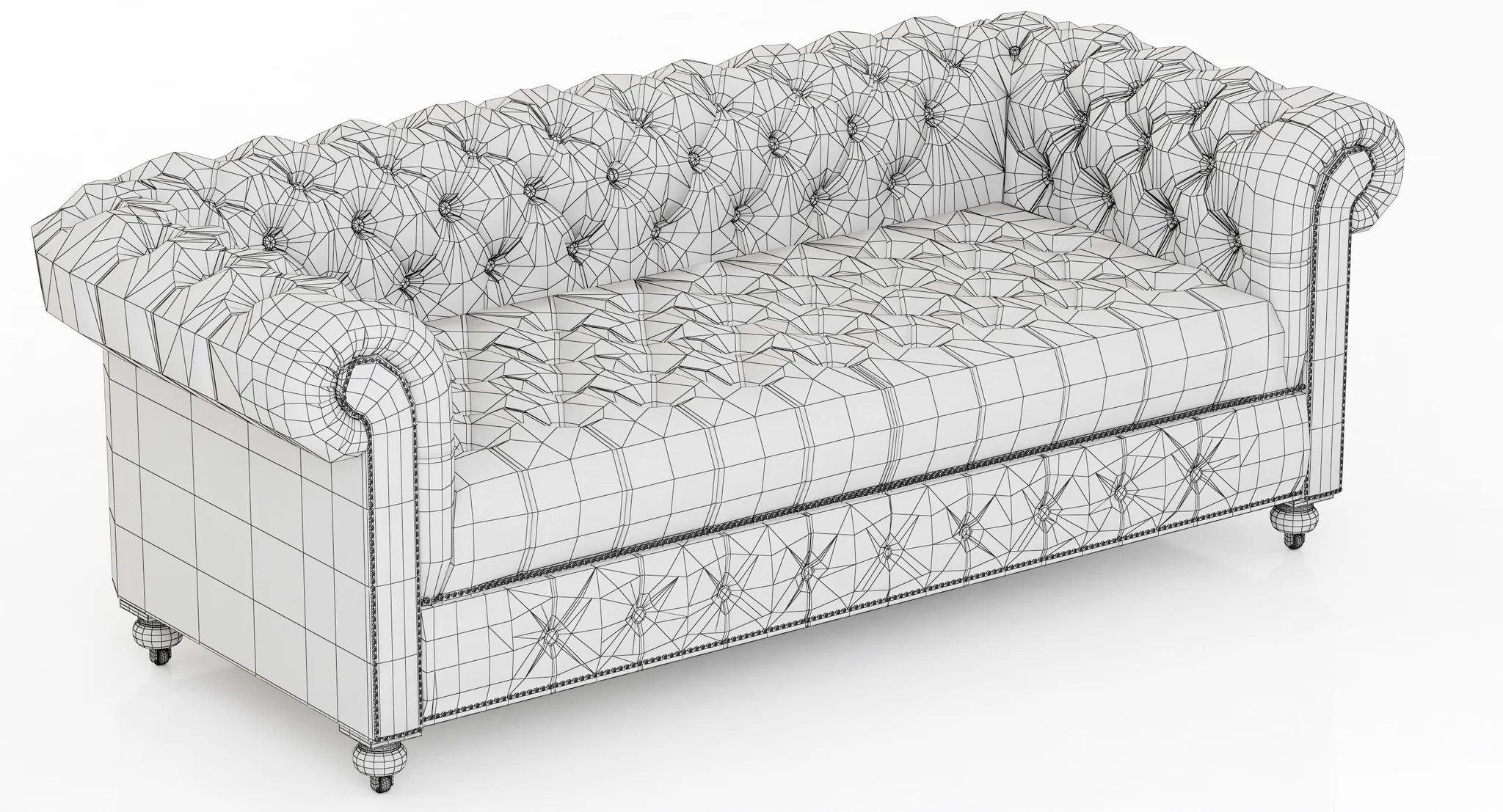 Restoration Hardware Cambridge Leather Sofa — 3D model preview 5
