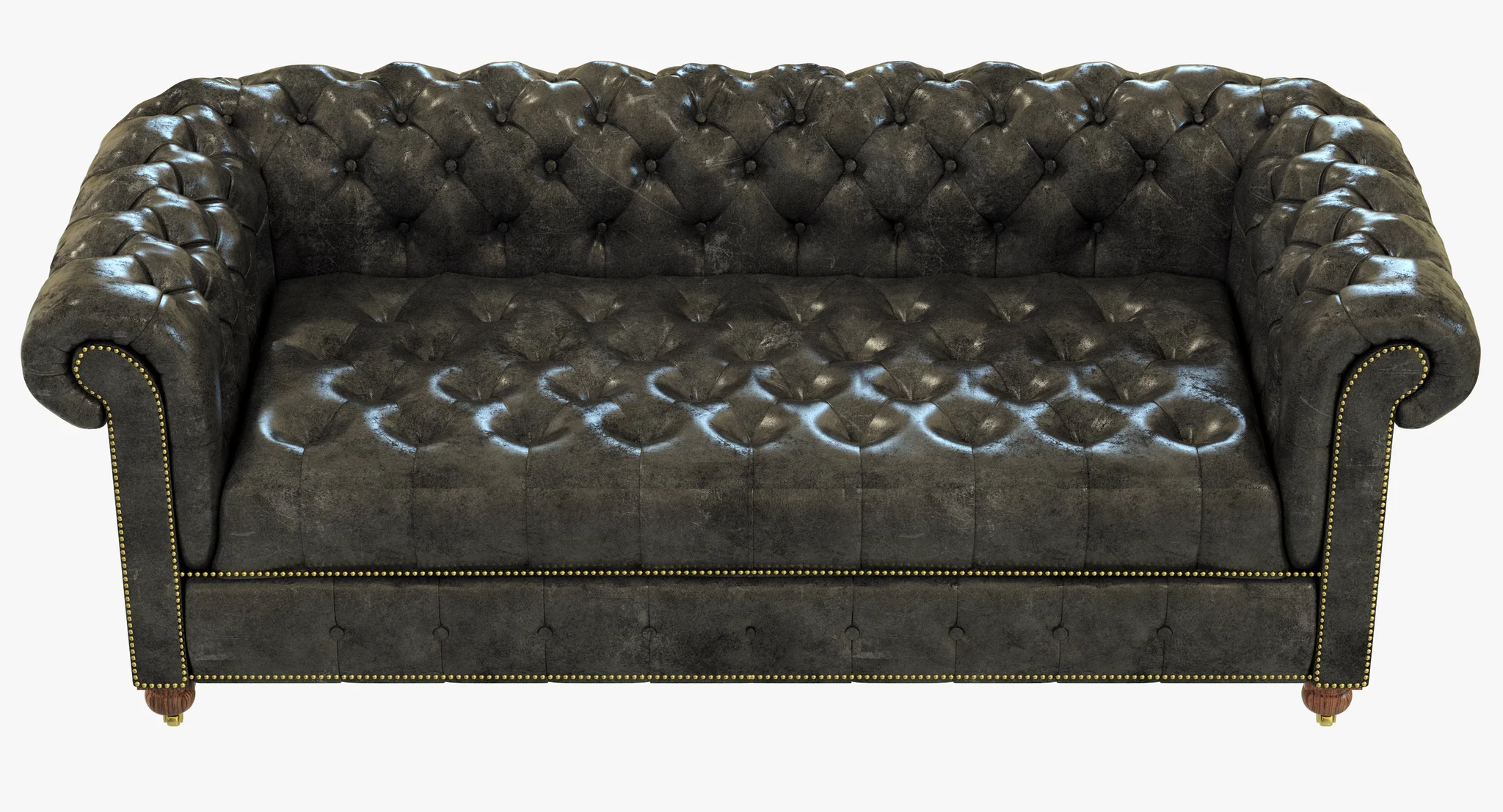 Restoration Hardware Cambridge Leather Sofa — 3D model preview 6