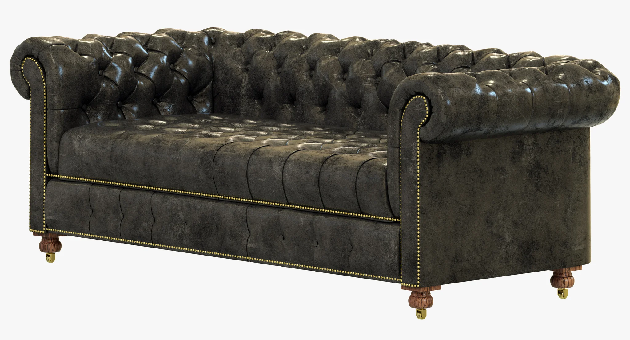 Restoration Hardware Cambridge Leather Sofa — 3D model preview 10