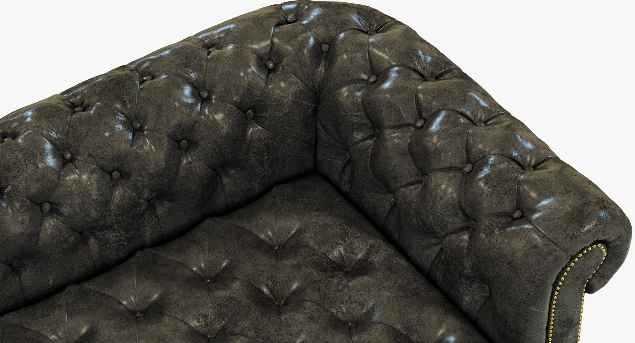 Restoration Hardware Cambridge Leather Sofa — 3D model preview 11
