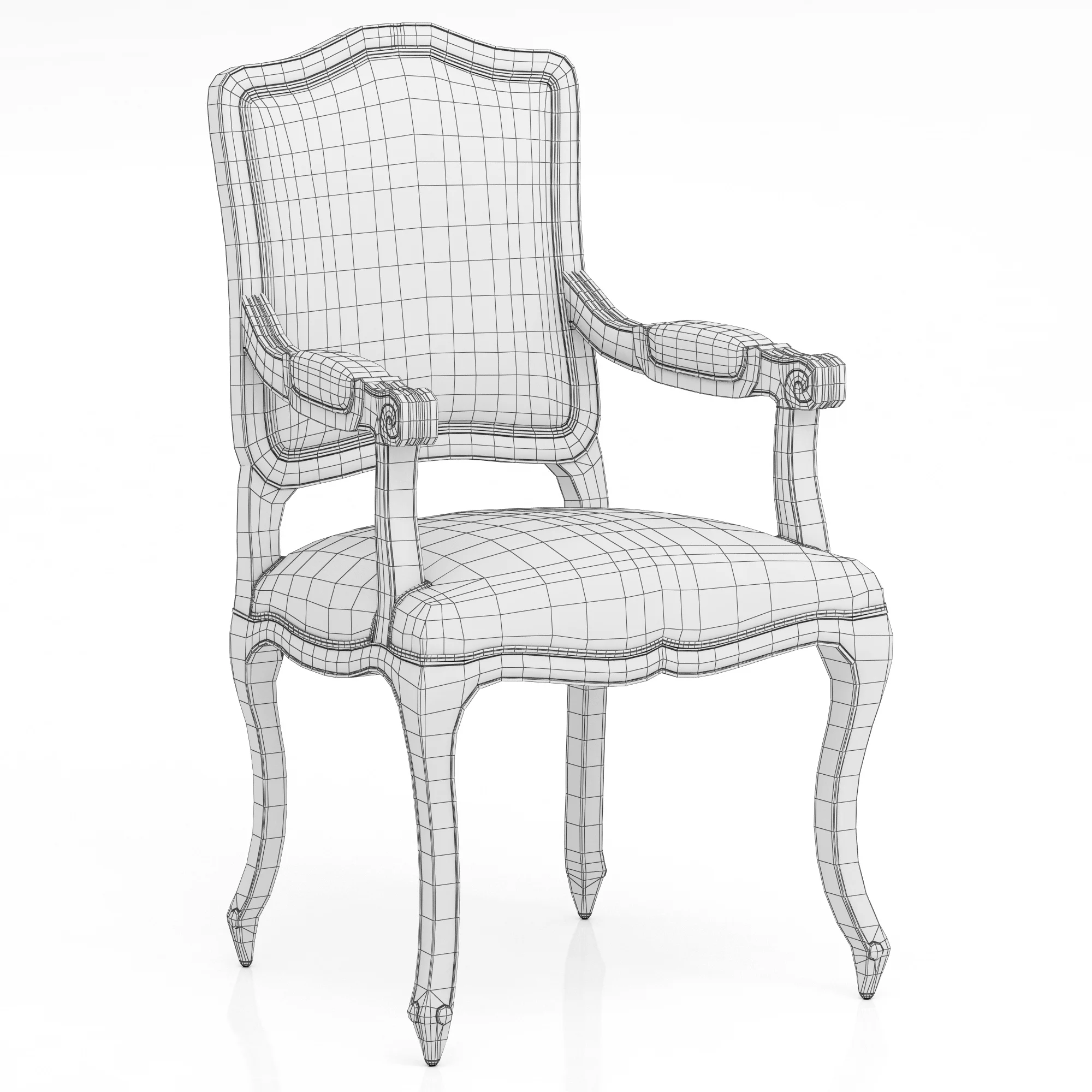 Restoration Hardware Vintage French Camelback Armchair — 3D model preview 7
