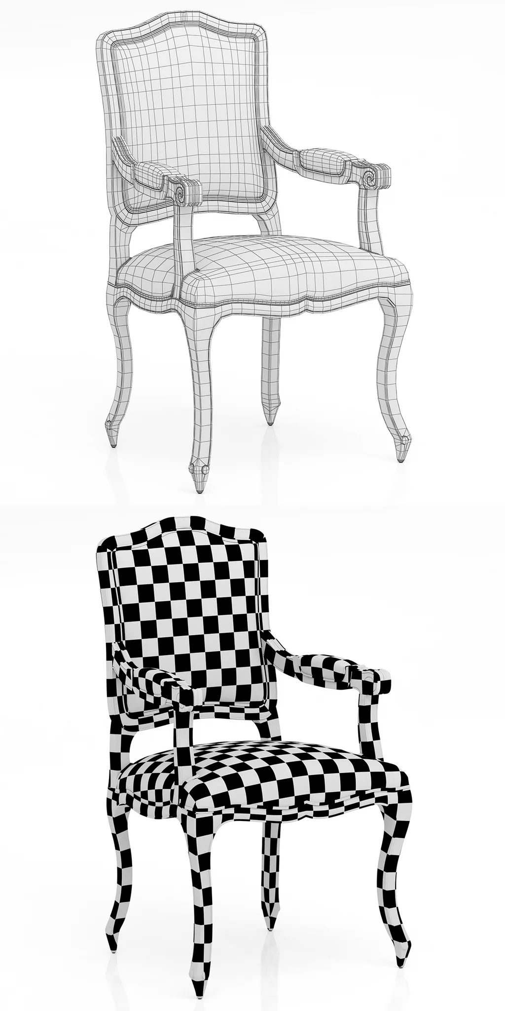Restoration Hardware Vintage French Camelback Armchair — 3D model preview 8