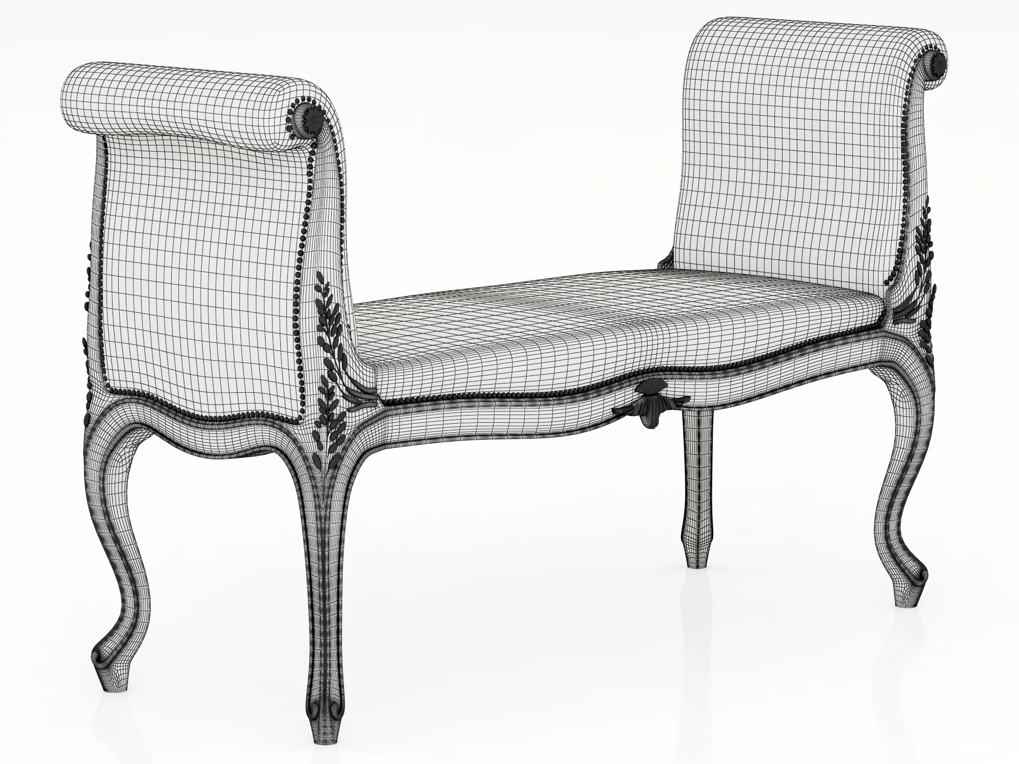 George III Giltwood Window Seats — 3D model preview 6