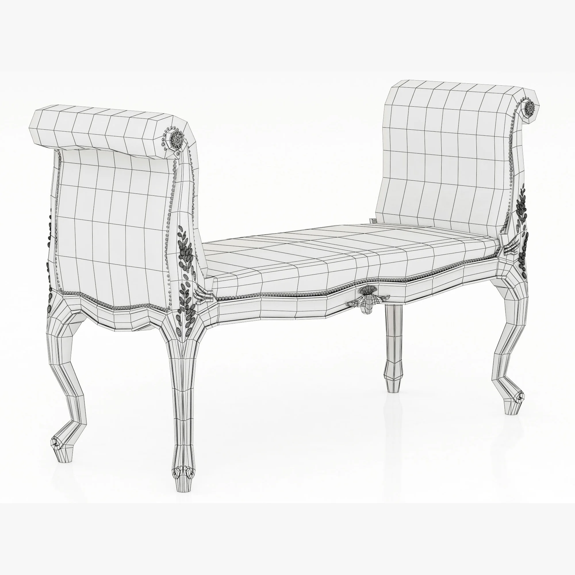 George III Giltwood Window Seats — 3D model preview 7