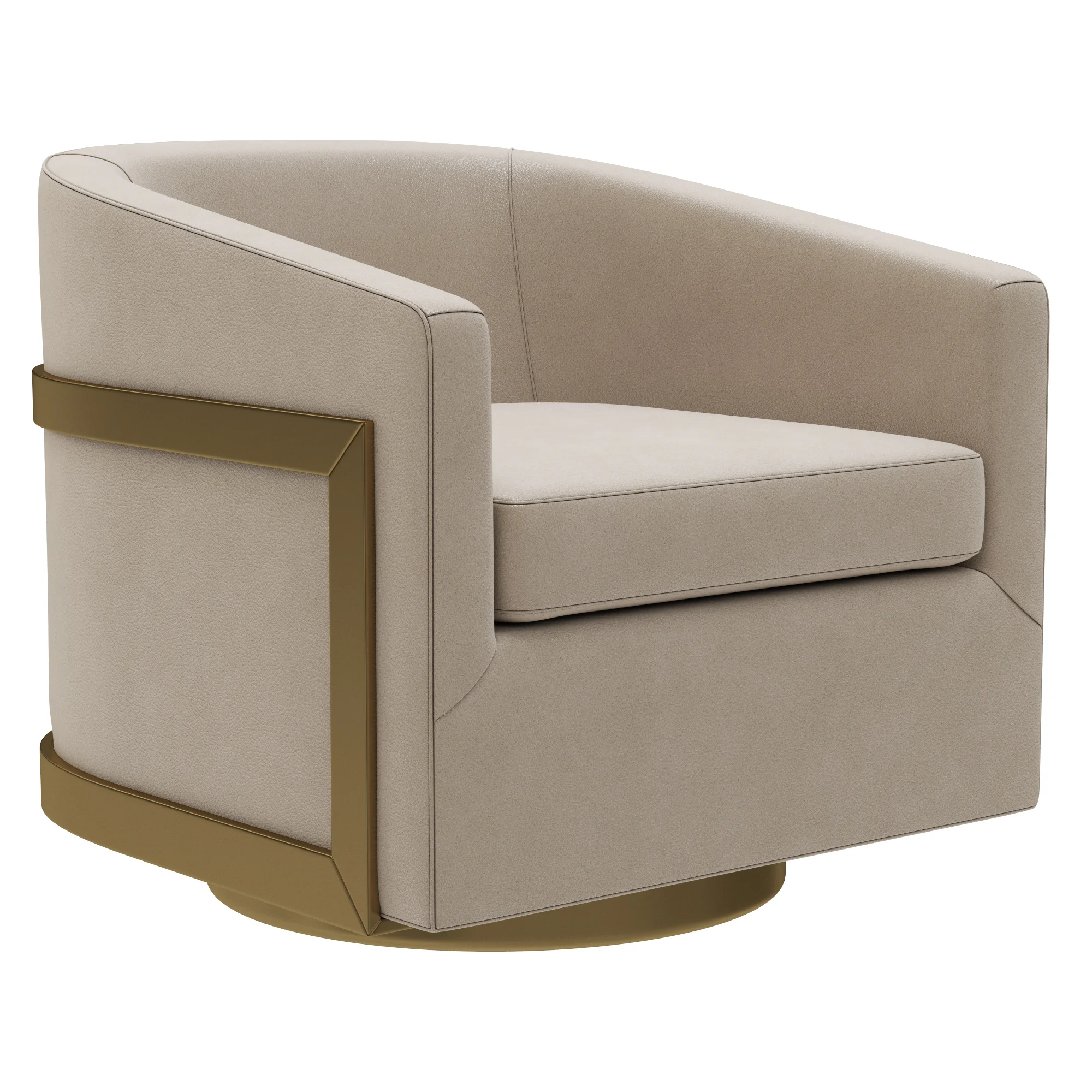 Restoration Hardware Reginald Leather Swivel Chair, 3D model preview 1