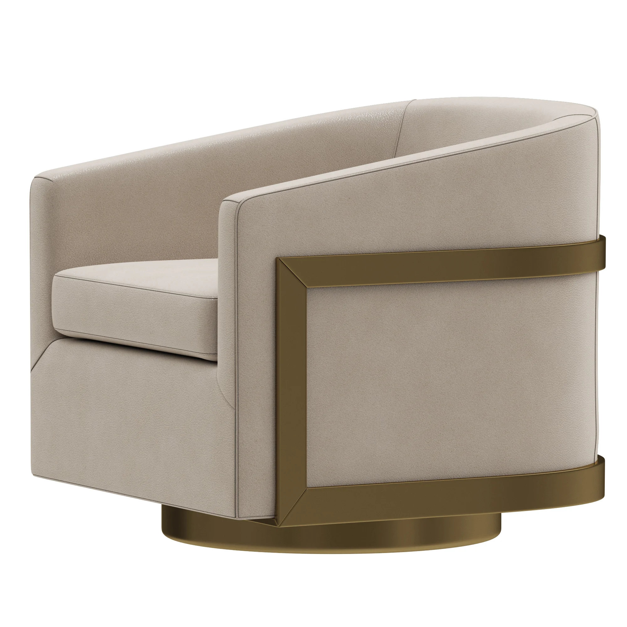 Restoration Hardware Reginald Leather Swivel Chair, 3D model preview 2