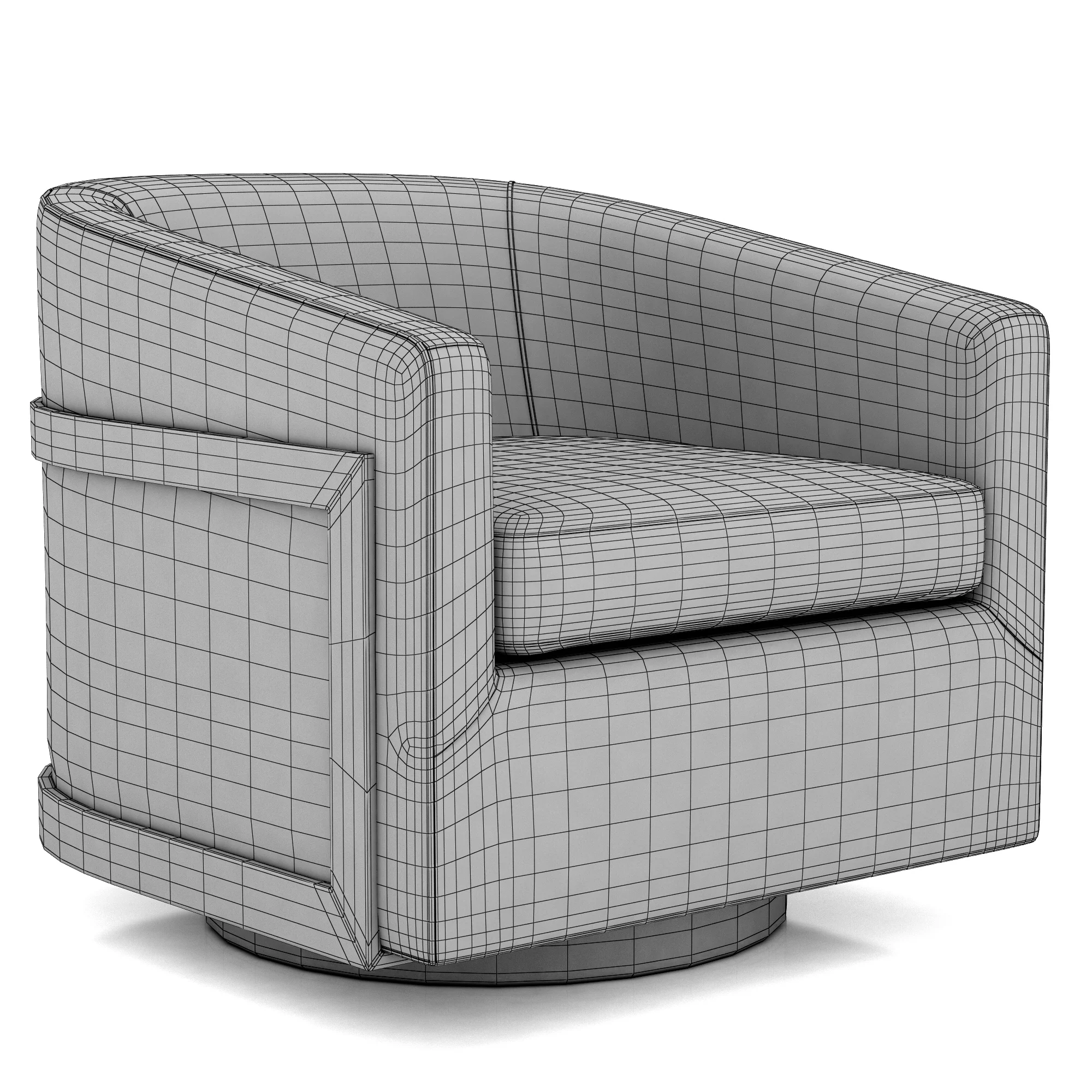 Restoration Hardware Reginald Leather Swivel Chair, 3D model preview 7