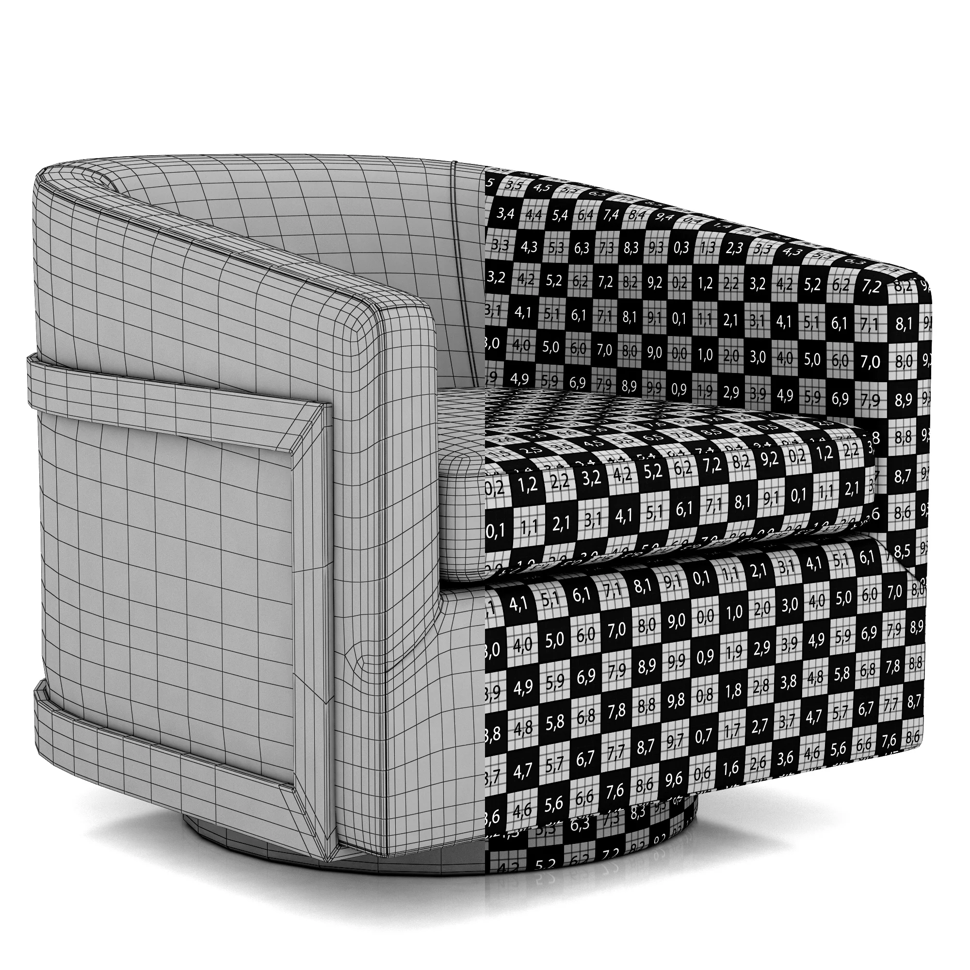 Restoration Hardware Reginald Leather Swivel Chair, 3D model preview 8