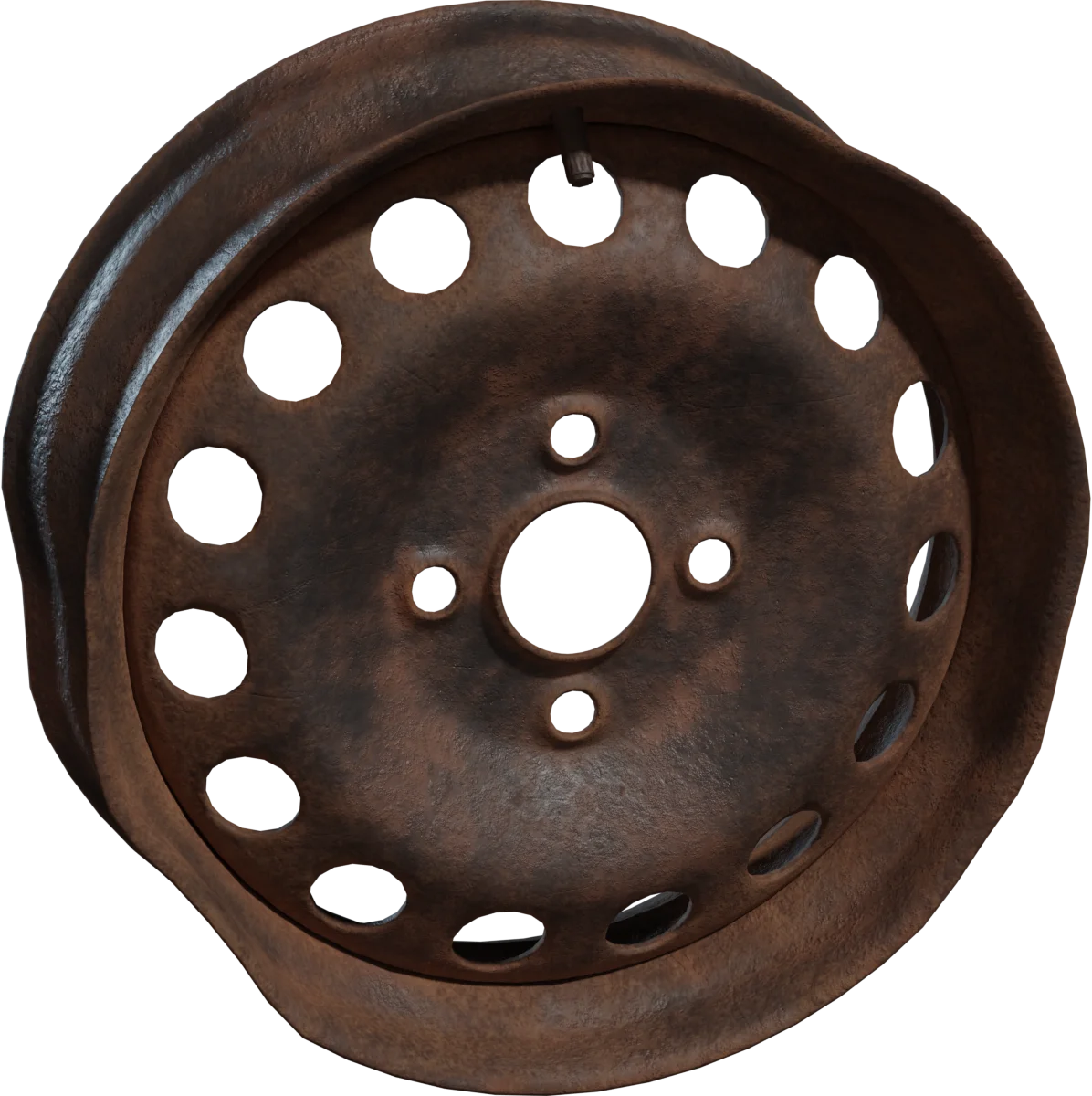 Rusted Steel Wheel Rim