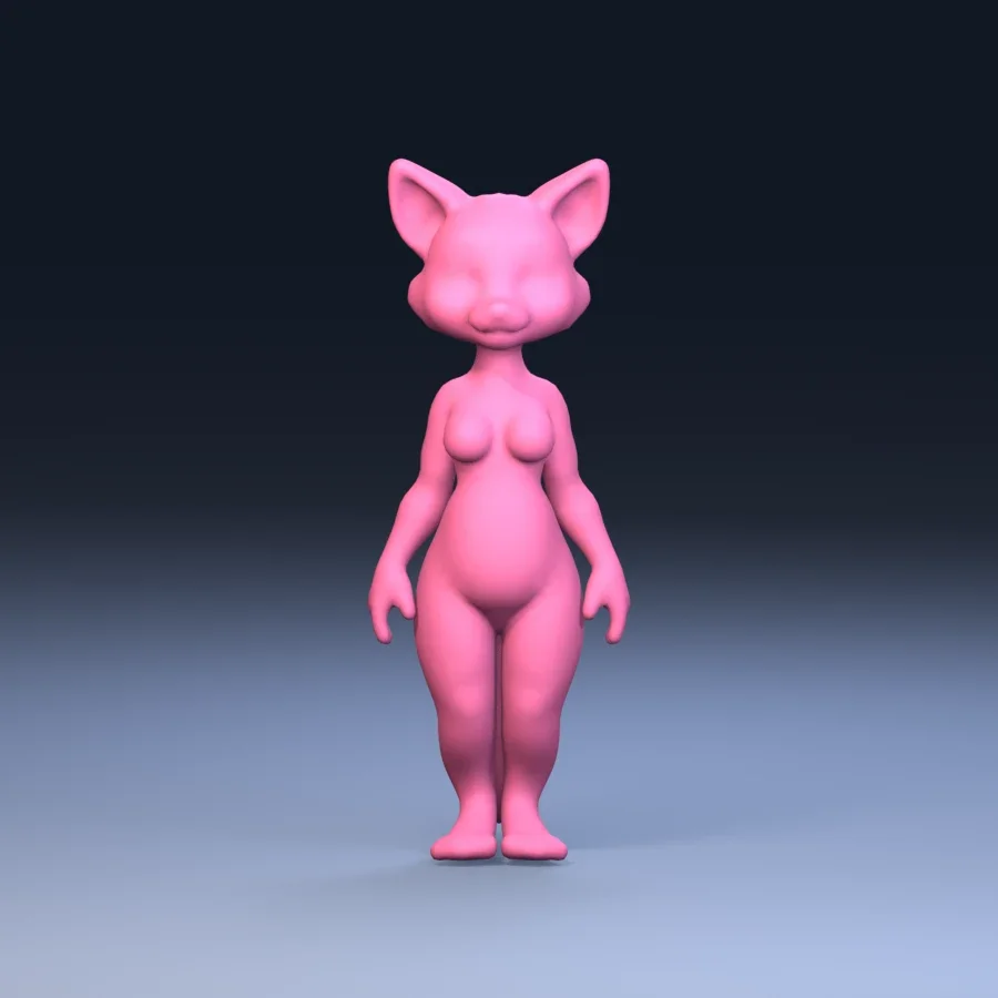 Furry Girl 03, 3D model preview 1