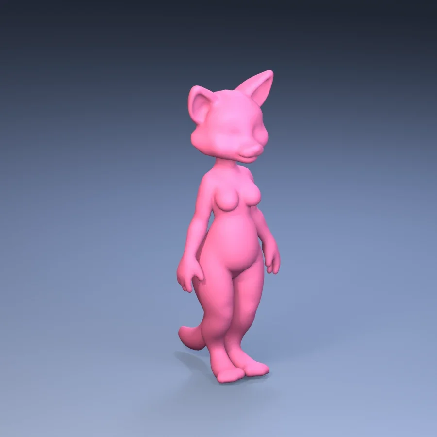 Furry Girl 03, 3D model preview 2