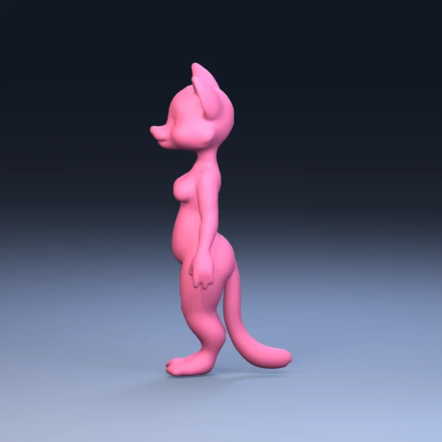 Furry Girl 03, 3D model preview 3