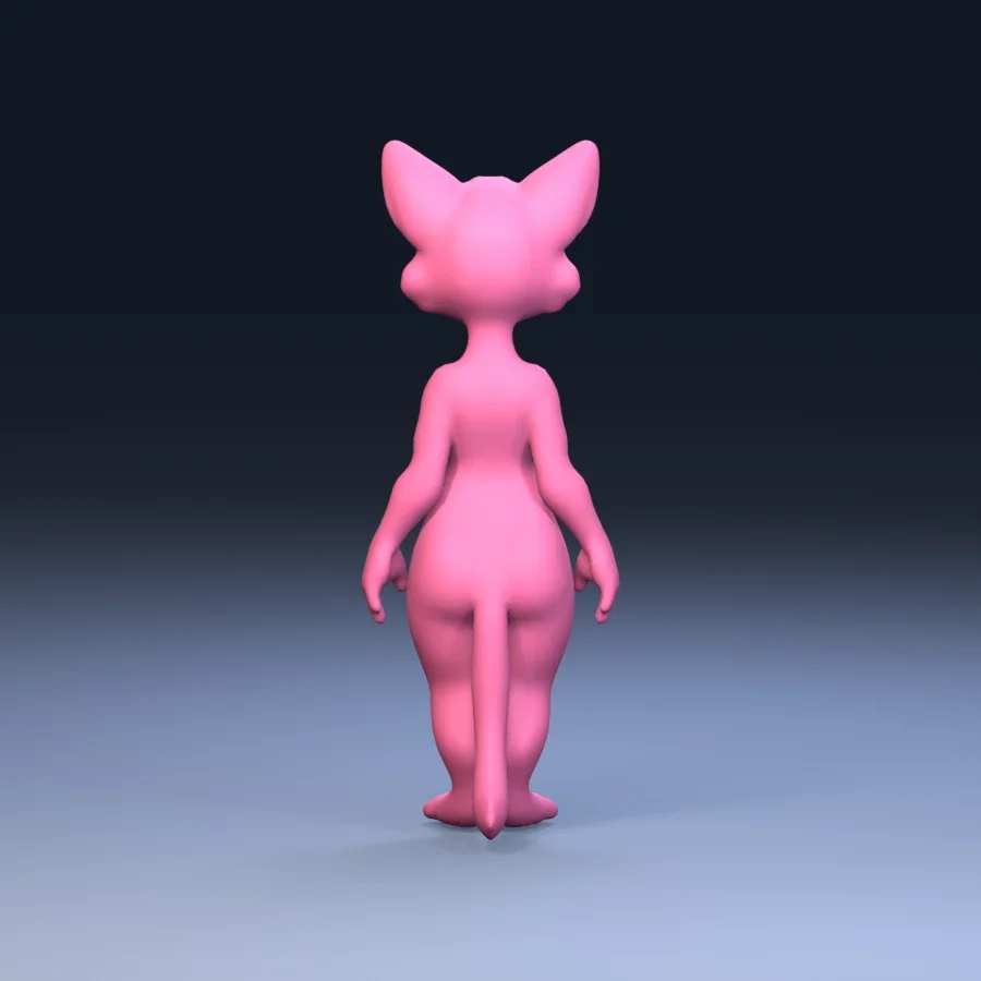 Furry Girl 03, 3D model preview 4