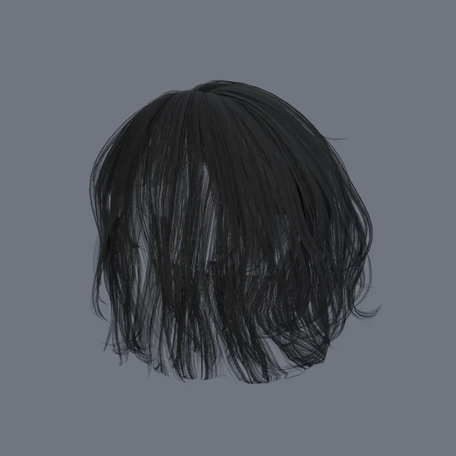 Korean Girl Hair 01, 3D model preview 6