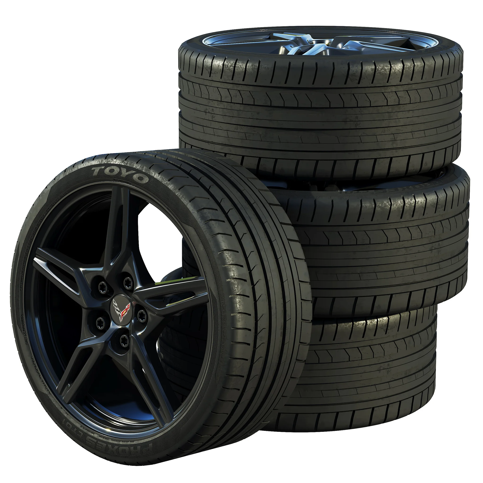 Chevrolet Corvette C8 2020 Tires, 3D model preview 1
